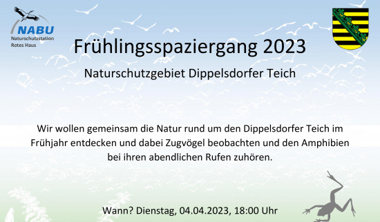 Einladung zum Frühlingsspaziergang am Dippelsdorfer Teich Grafik: B. Wipijewski